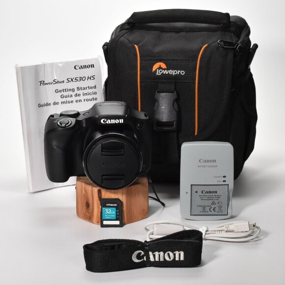 Canon PowerShot SX530 HS Digital Camera 16MP 50x Opt Zoom WiFi HD Video 32GB SD - Picture 1 of 16